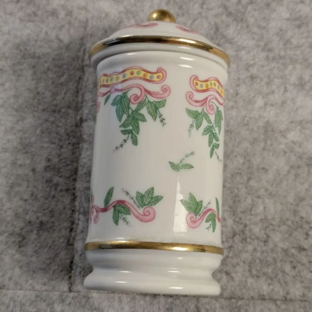 The Spice Carousel By Lenox Vintage 1993 Fine Porcelain Basil w/ 24k Gold Trim - Picture 3 of 7